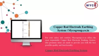 Copper Rod Electrode Earthing System Mycogroup.co.in