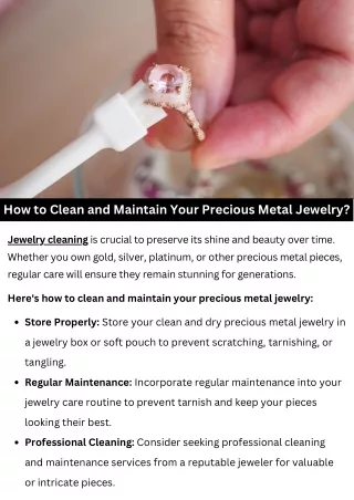 How to Clean and Maintain Your Precious Metal Jewelry?
