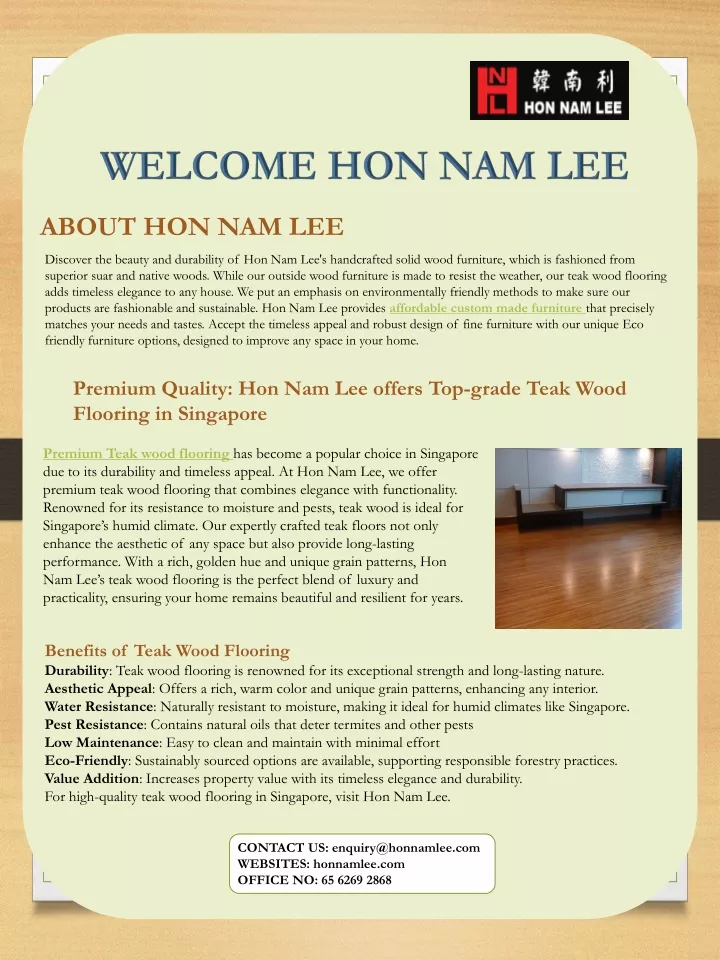 welcome hon nam lee