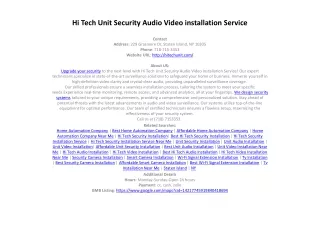 hi tech unit security audio video installation service