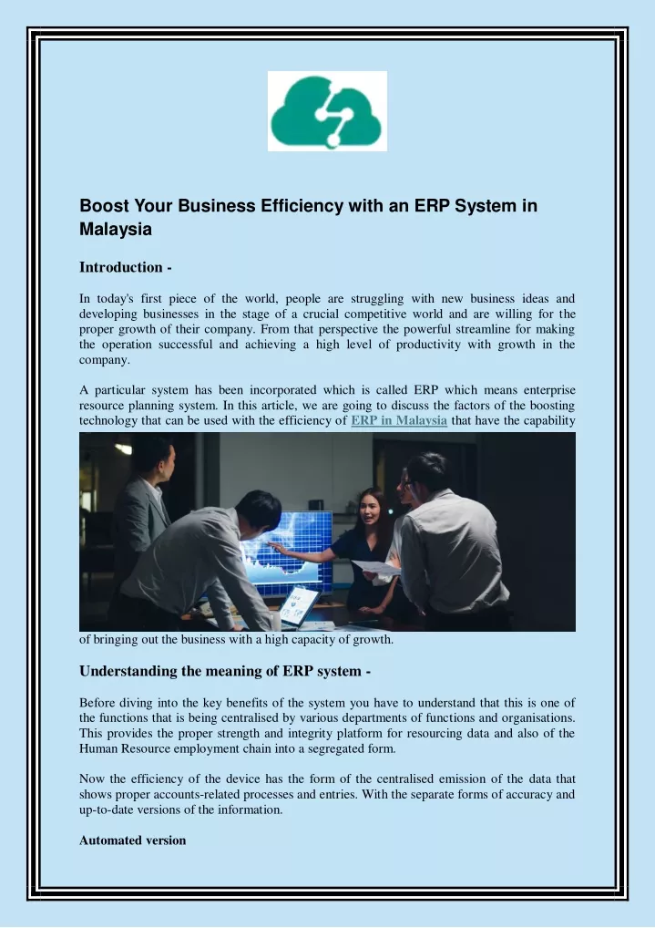 boost your business efficiency with an erp system