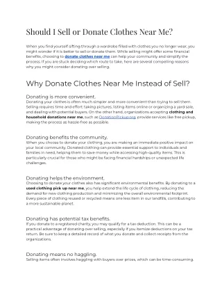 Should I Sell or Donate Clothes Near Me