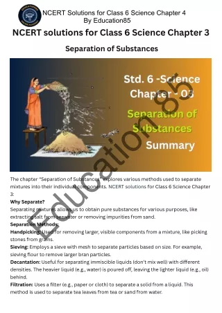 NCERT solutions for Class 6 Science Chapter 3