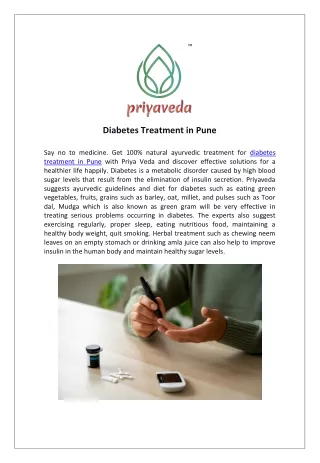 Diabetes Treatment in Pune