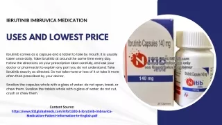 Ibrutinib Imbruvica medication uses and lowest price