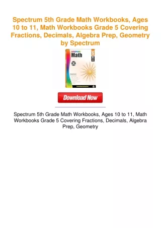 Spectrum 5th Grade Math Workbooks, Ages 10 to 11, Math Workbooks Grade 5