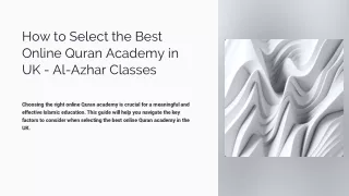 How to Select the Best Online Quran Academy in UK