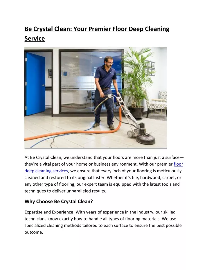 be crystal clean your premier floor deep cleaning