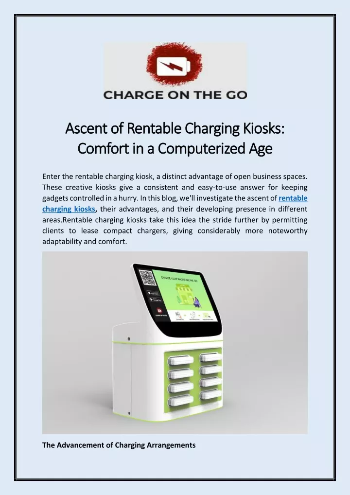 ascent ascent of rentable charging kiosks