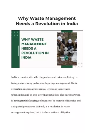 Why Waste Management Needs a Revolution in India