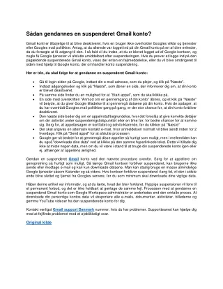 Sådan gendannes en suspenderet Gmail konto