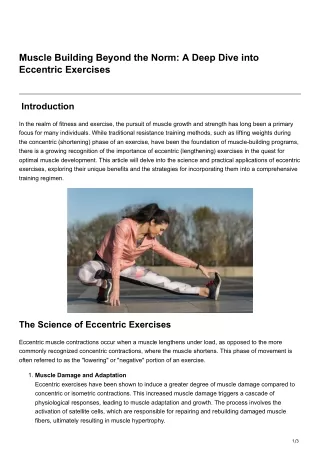 Muscle Building Beyond the Norm A Deep Dive into Eccentric Exercises