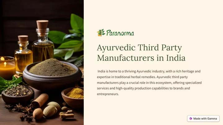 ayurvedic third party manufacturers in india