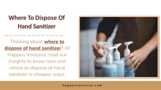 Where To Dispose Of Hand Sanitizer