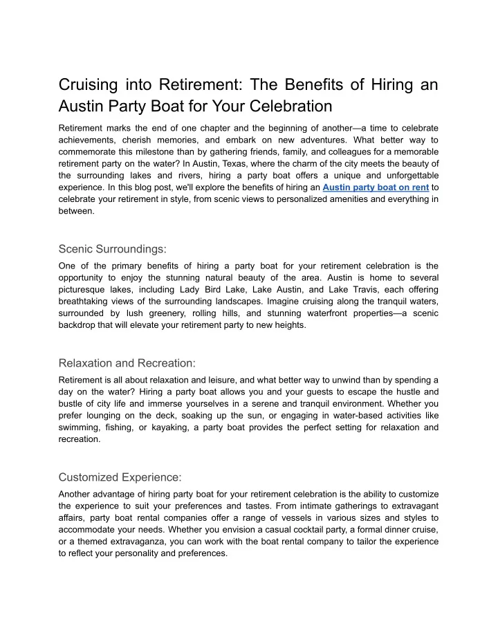 cruising into retirement the benefits of hiring