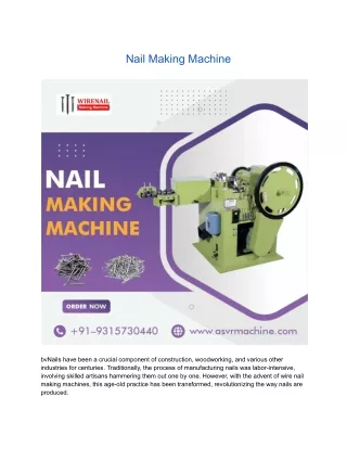 Nail Making Machine