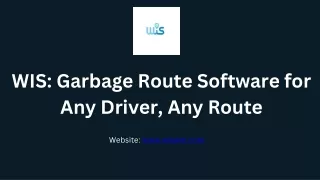 WIS Garbage Route Software for Any Driver, Any Routed a heading