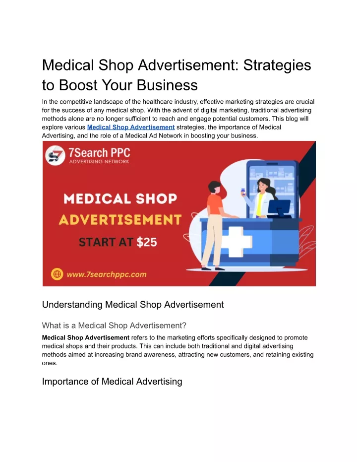 medical shop advertisement strategies to boost