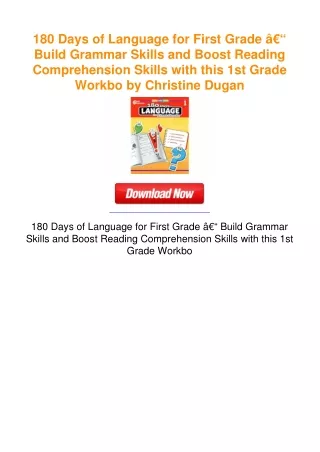 180 Days of Language for First Grade â€“ Build Grammar Skills and Boost