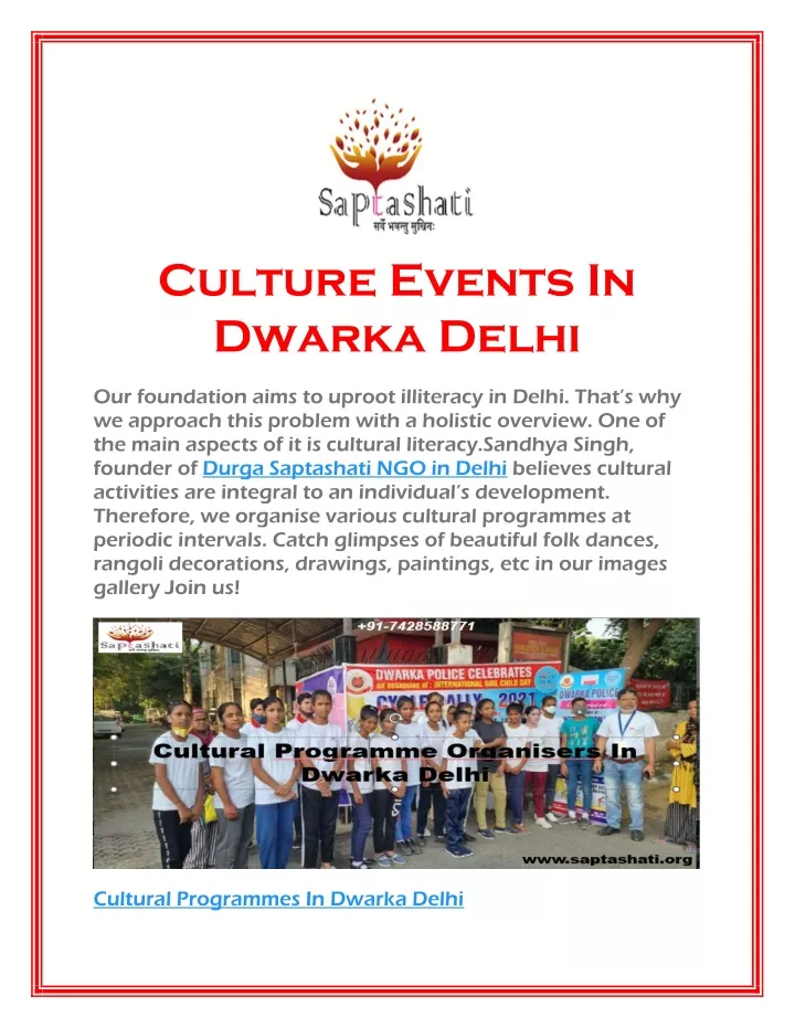 culture events in dwarka delhi