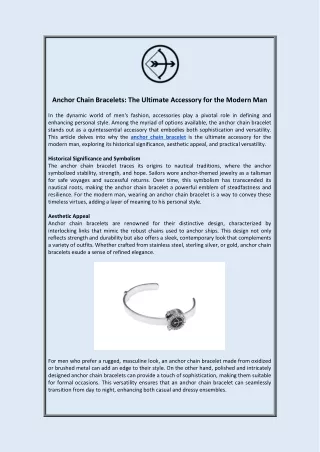 Anchor Chain Bracelets: The Ultimate Accessory for the Modern Man