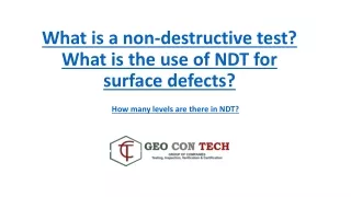 Non-Destructive Testing (NDT) and Inspection Services