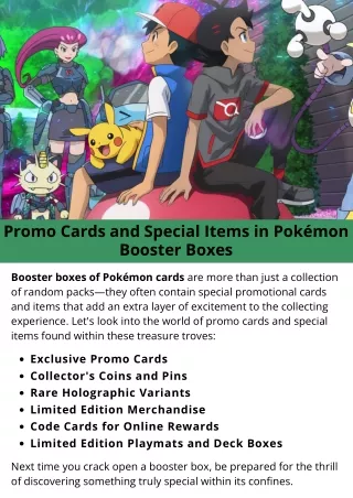 Promo Cards and Special Items in Pokémon Booster Boxes