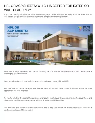 Hpl Or Acp Sheets_ Which Is Better For Exterior Wall Cladding