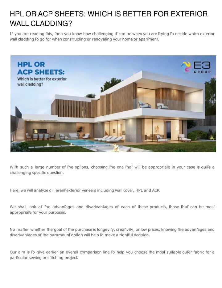 hpl or acp sheets which is better for exterior