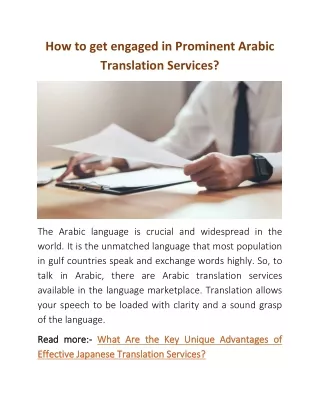 How To Get Engaged in Prominent Arabic Translation Services?