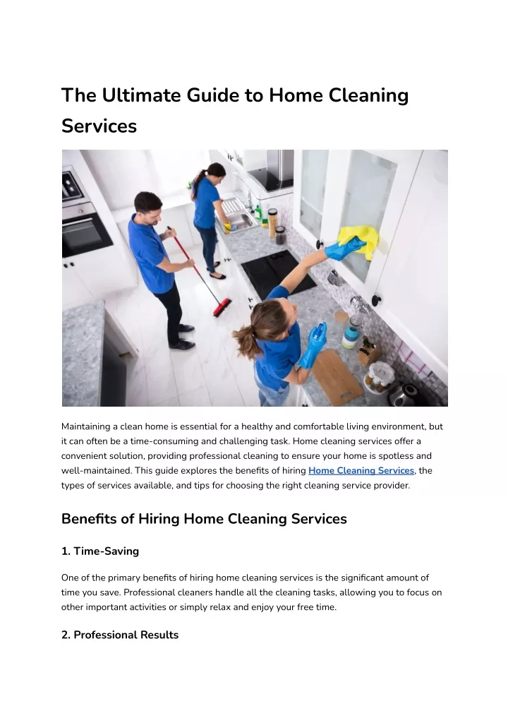 the ultimate guide to home cleaning services