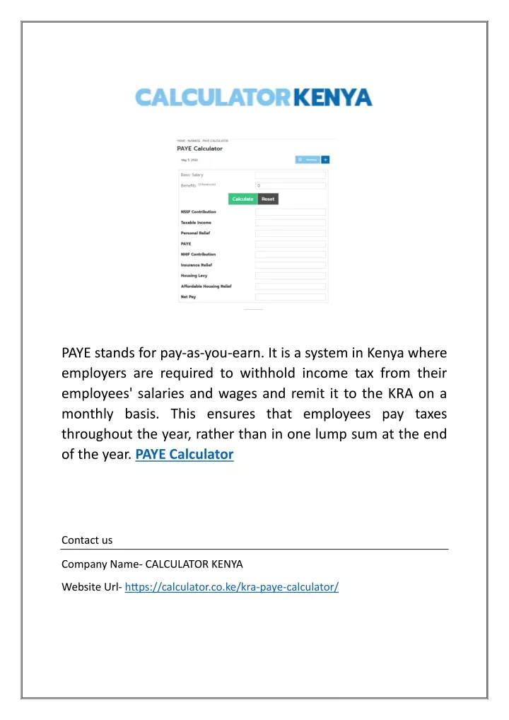 paye stands for pay as you earn it is a system