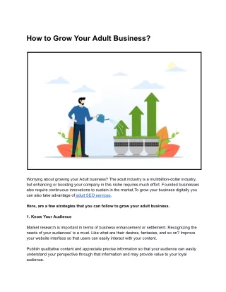 How to Grow Your Adult Business ?