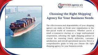 Choosing the Right Shipping Agency for Your Business Needs
