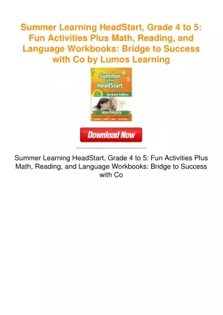 Summer Learning HeadStart, Grade 4 to 5: Fun Activities Plus Math,