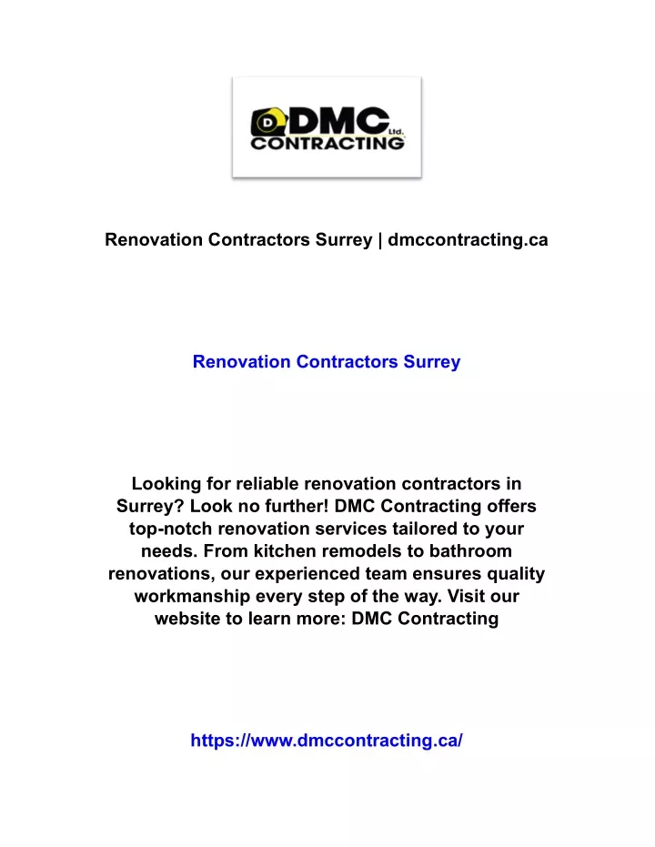 renovation contractors surrey dmccontracting ca