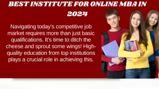 Best Institute for Online MBA in 2024