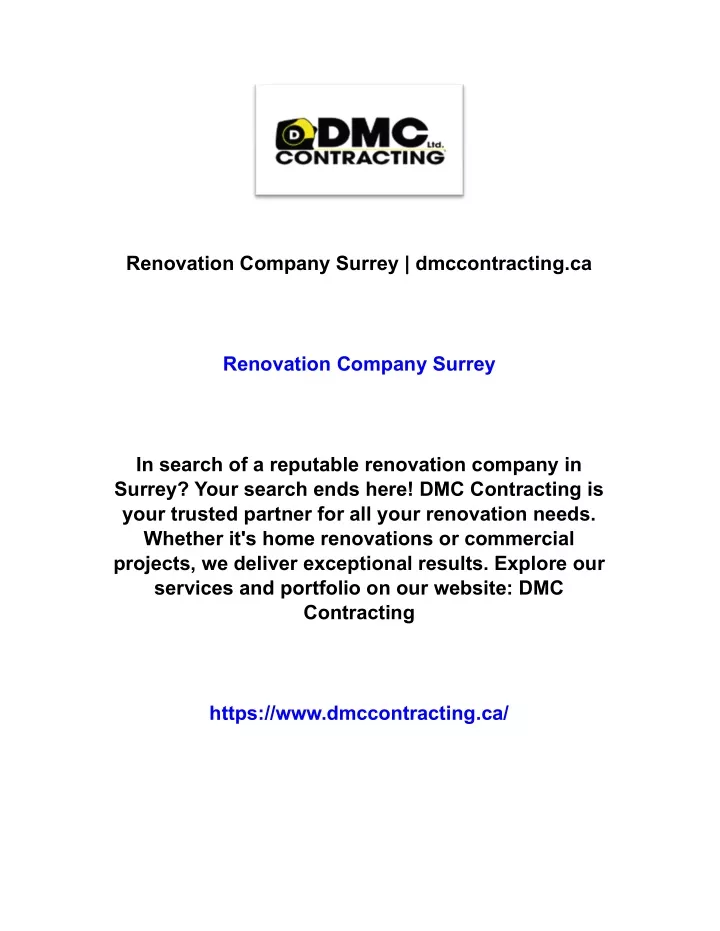 renovation company surrey dmccontracting ca