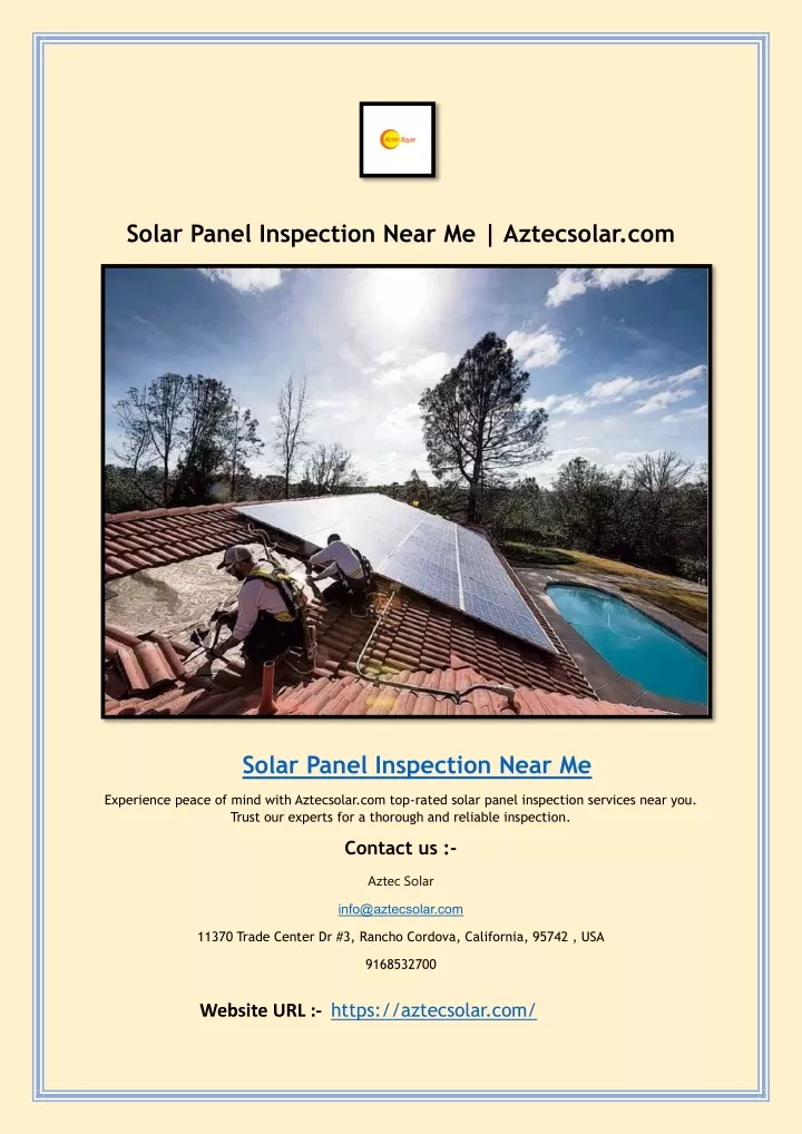 solar panel inspection near me aztecsolar com