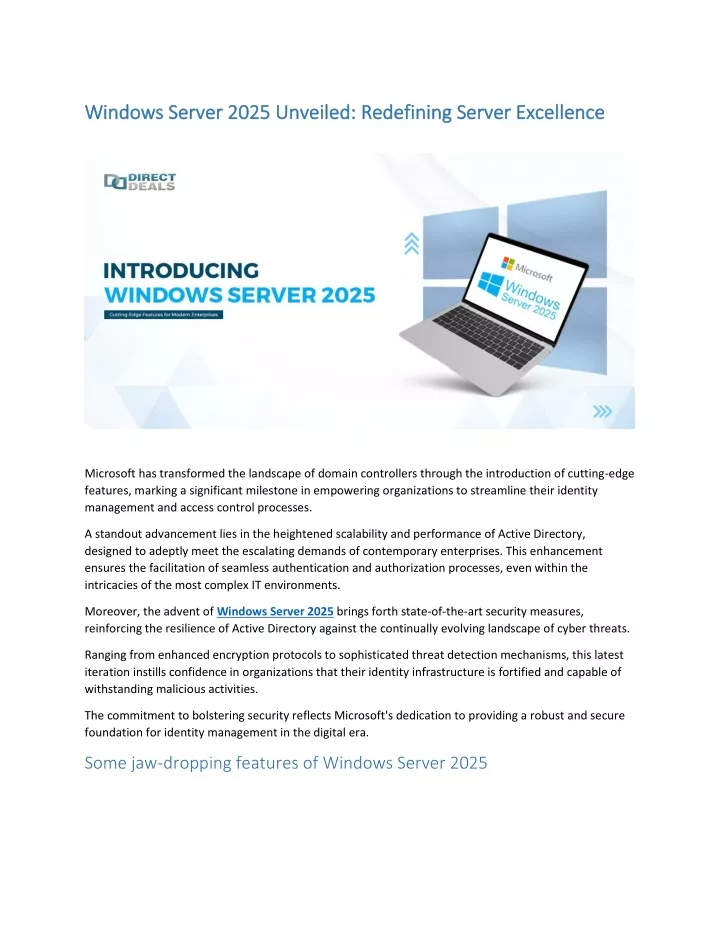 windows server 2025 unveiled redefining server