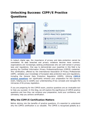 unlocking success cipp e practice questions