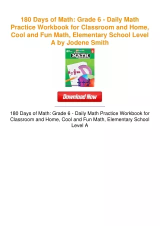 180 Days of Math: Grade 6 - Daily Math Practice Workbook for Classroom