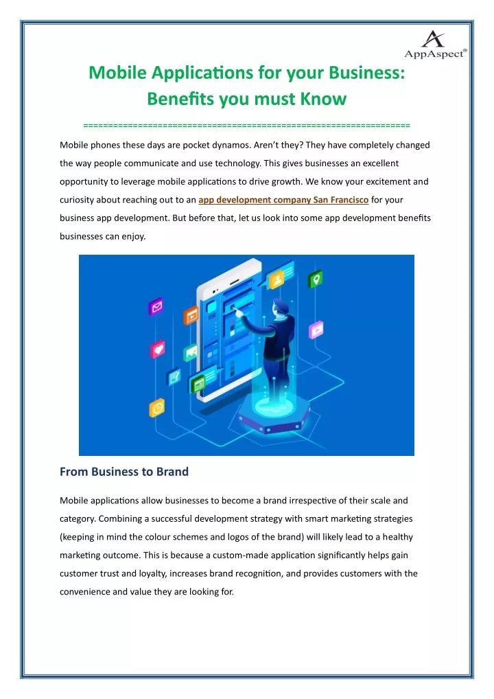 mobile applications for your business benefits
