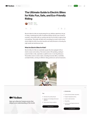 The Ultimate Guide to Electric Bikes for Kids: Fun, Safe, and Eco-Friendly Ridin