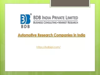 Automotive Research Companies in India