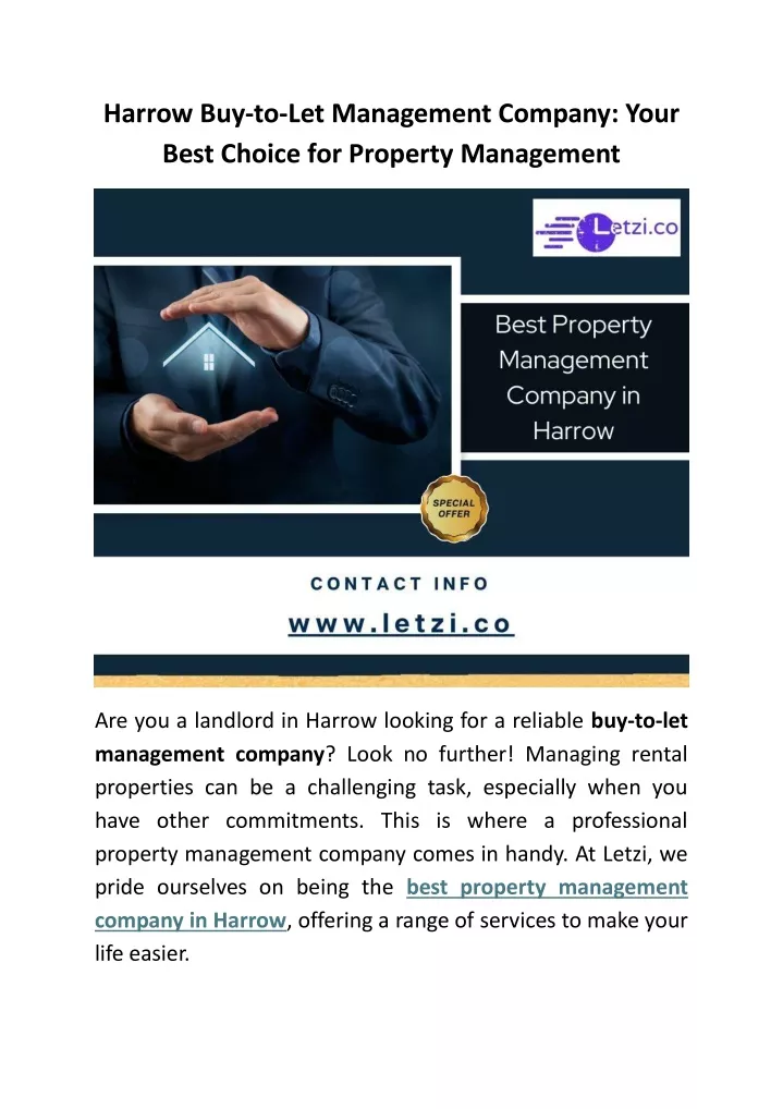 harrow buy to let management company your best