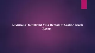Luxurious Oceanfront Villa Rentals at Sealine Beach Resort