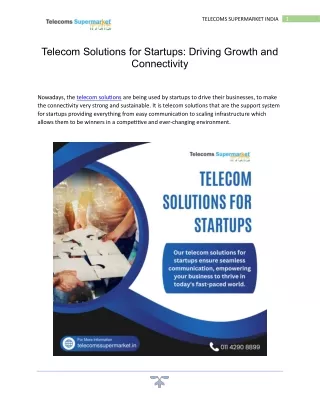 Telecom Solutions for Startups