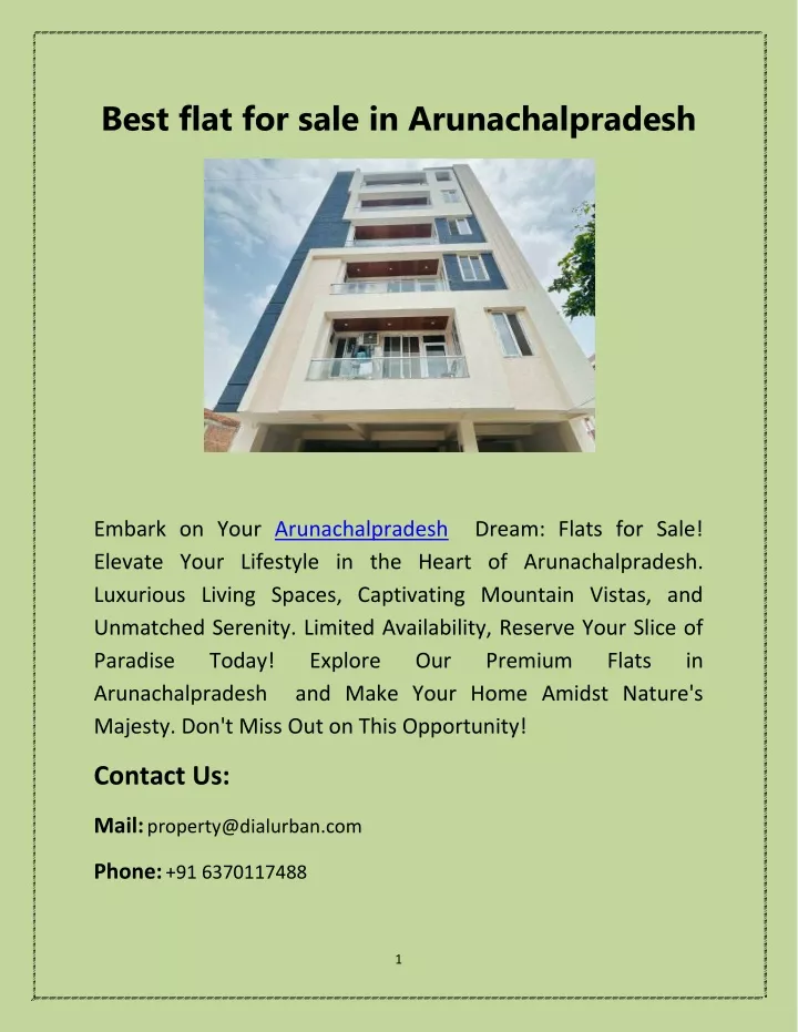 best flat for sale in arunachalpradesh