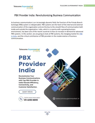 PBX Provider India